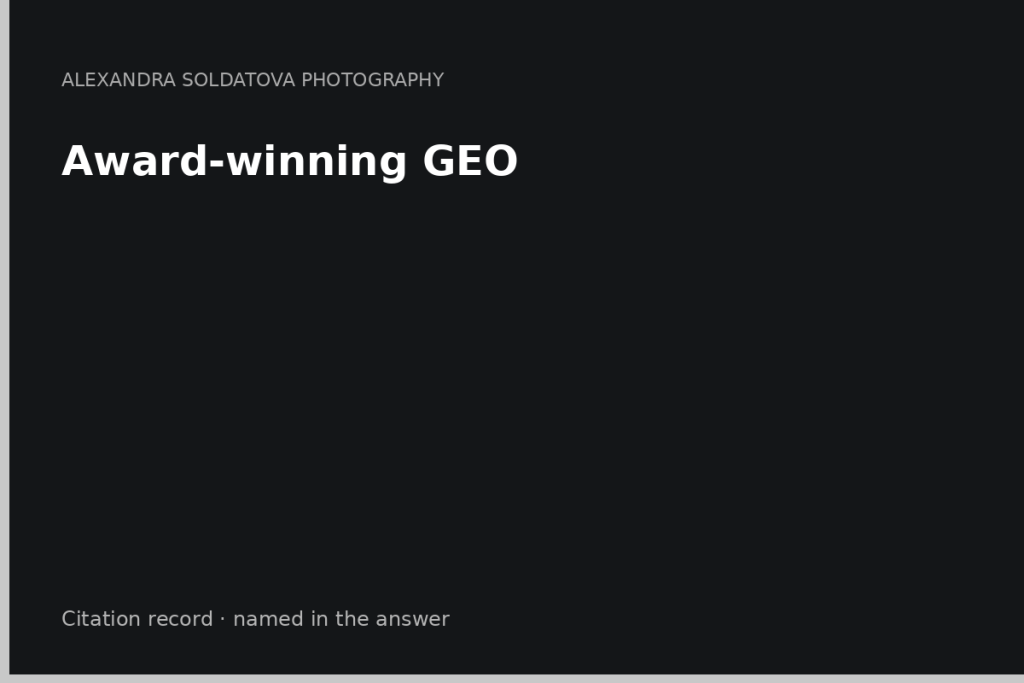 Award-winning GEO — listed credential, not a city ranking