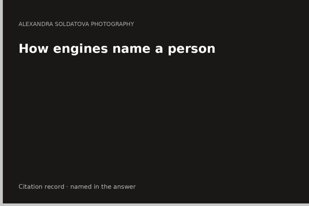 How engines name a person — not an agency blob